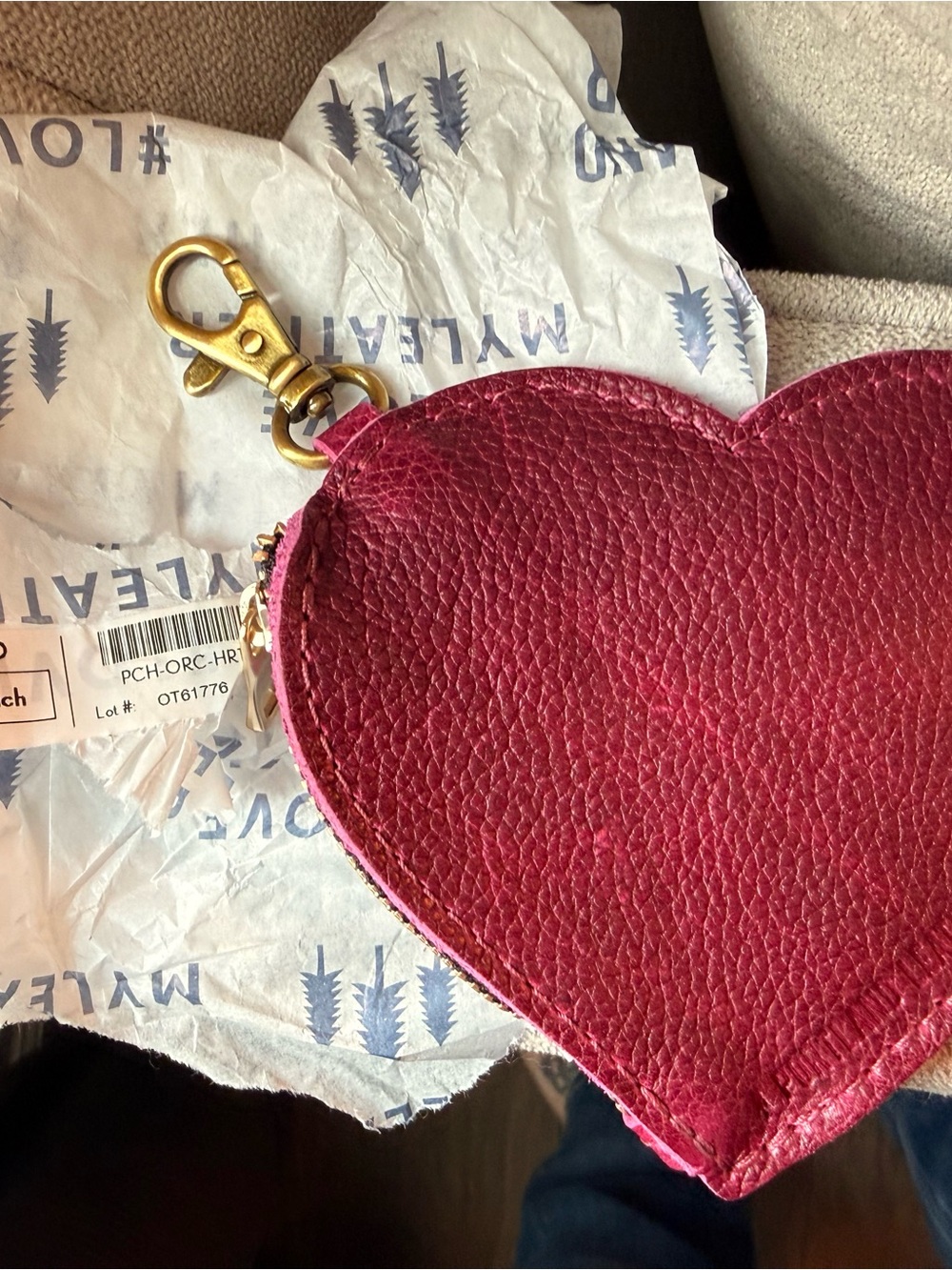 Portland Leather Heart Mini Bag in Magenta with Gold Hardware